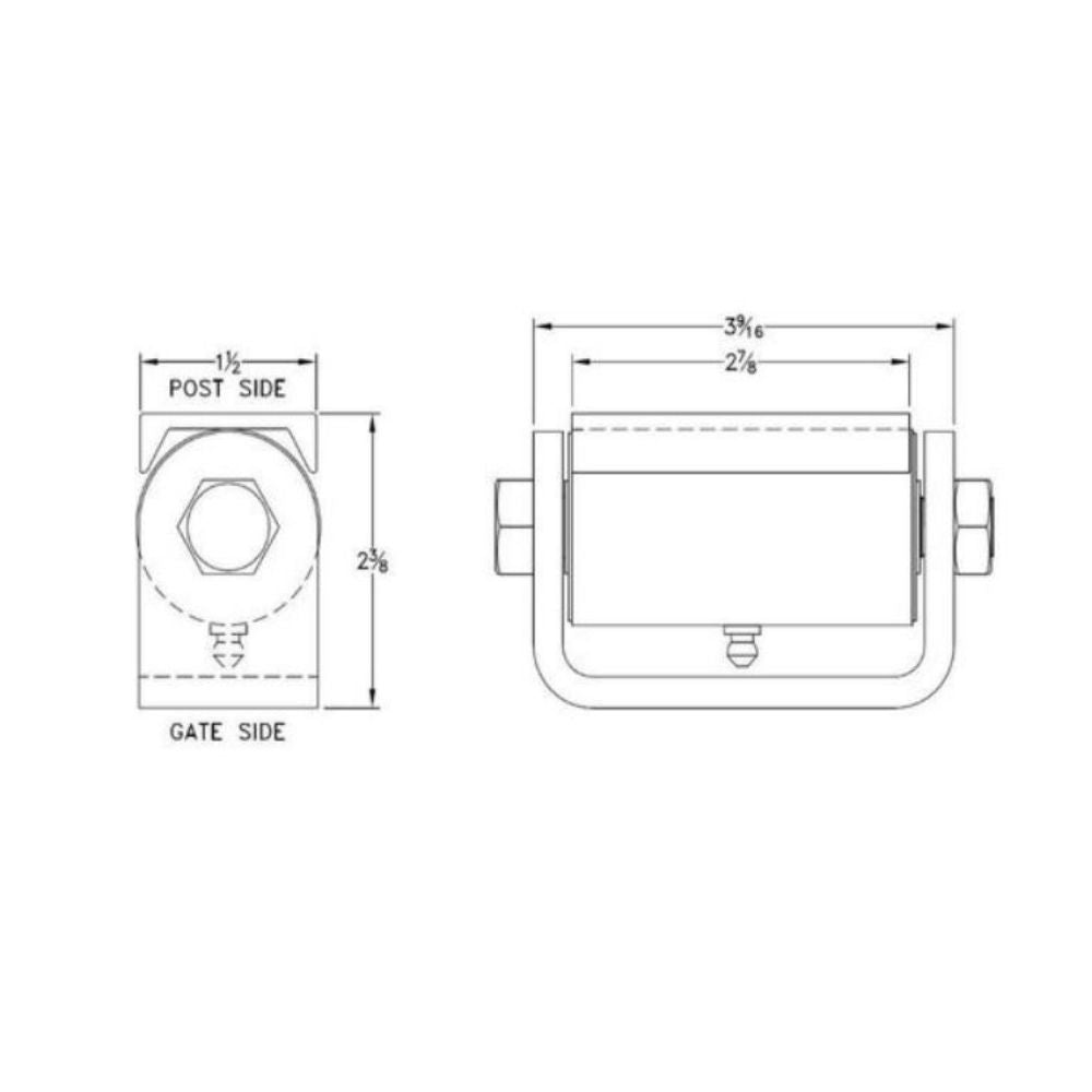 LiftMaster STD Duty Roller Cage Bearing Hinge Flat Mount Both Sides