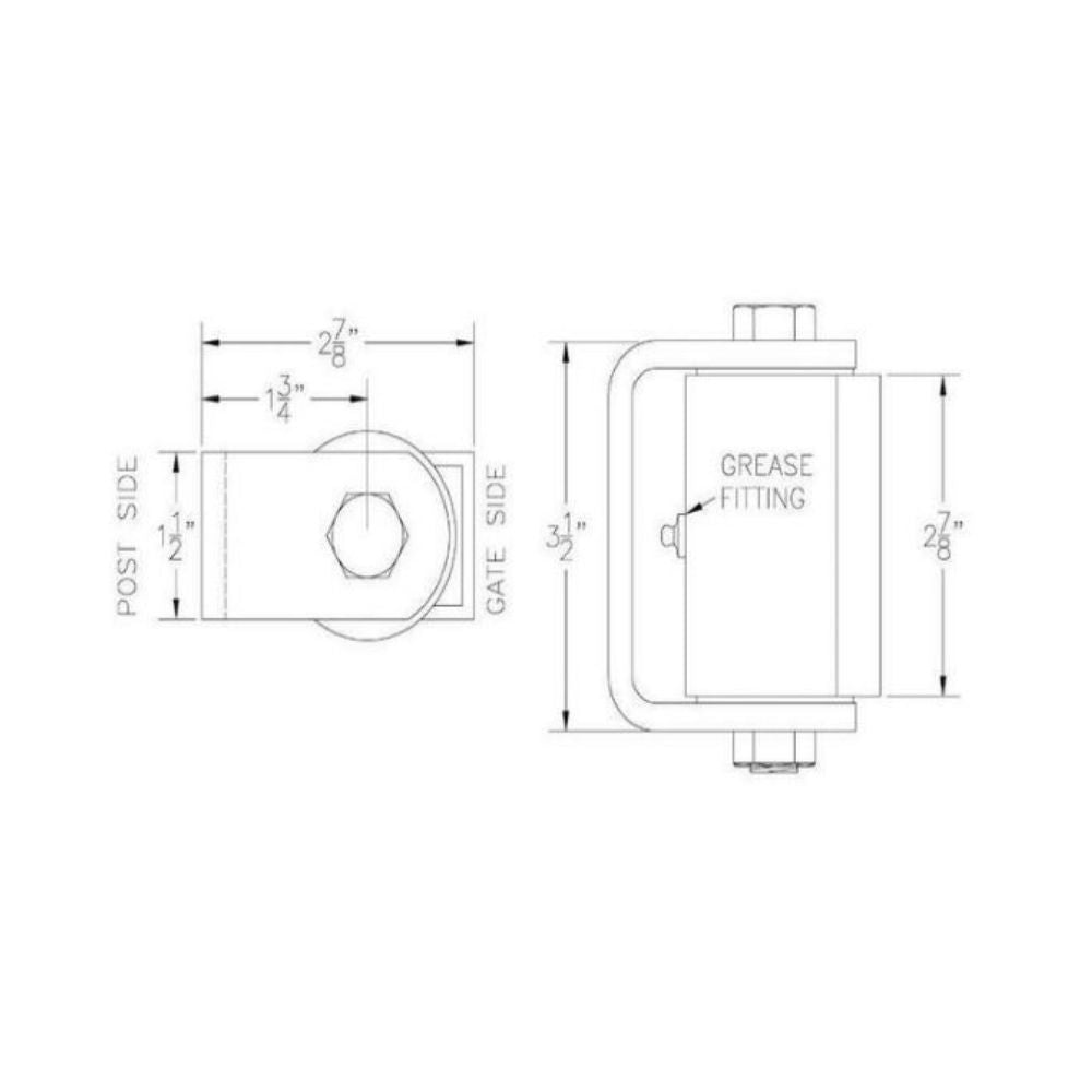 LiftMaster Specialty Roller Cage Bearing Hinge Flat to Gate 2170AS