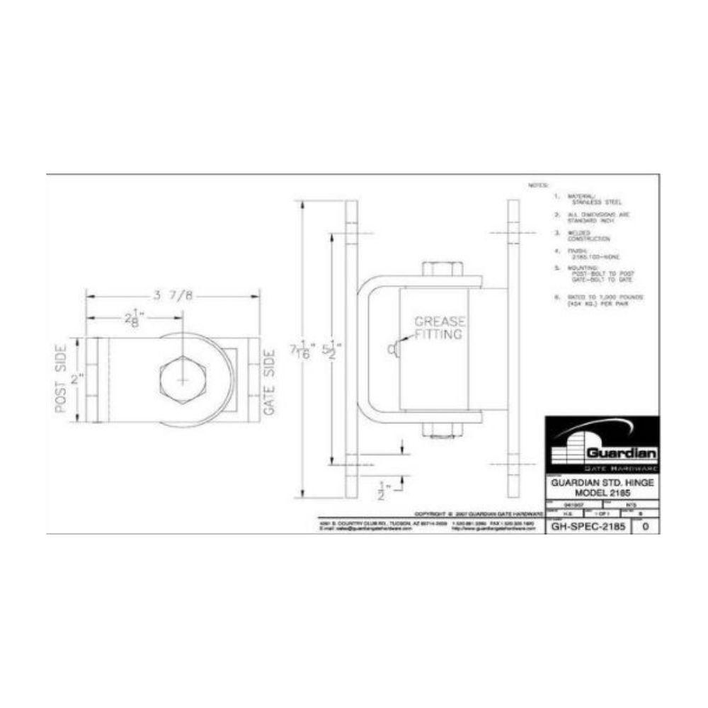 LiftMaster Specialty Roller Cage Bearing Hinge Bolt to Gate 2185SS