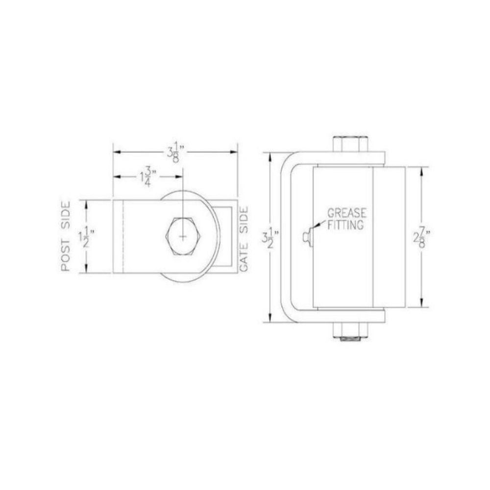 LiftMaster Specialty Roller Cage Bearing Hinge Flat Mount 2180SS