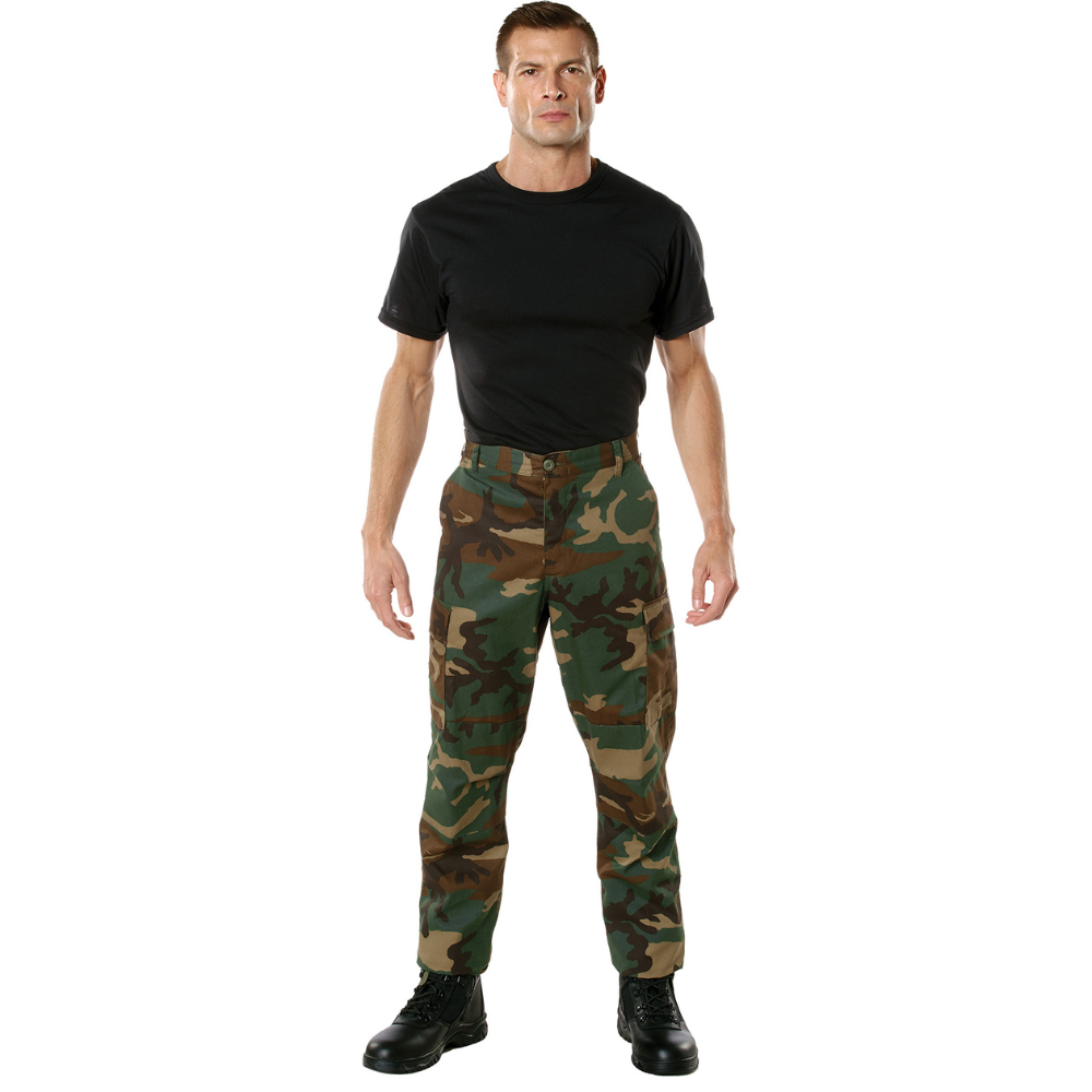 Rothco Camo Tactical BDU Pants Regular Inseam (Woodland Camo) - 8