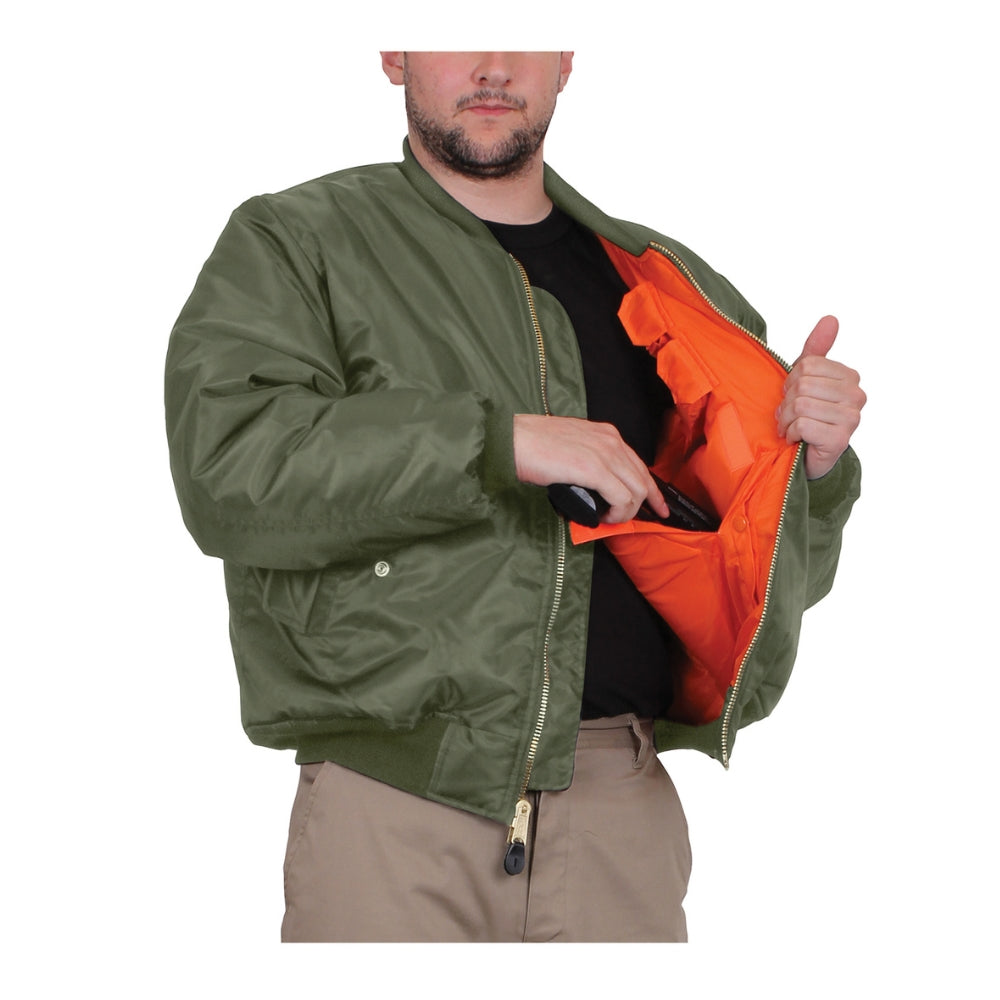 Rothco Concealed Carry MA-1 Flight Jacket (Sage Green) - 7