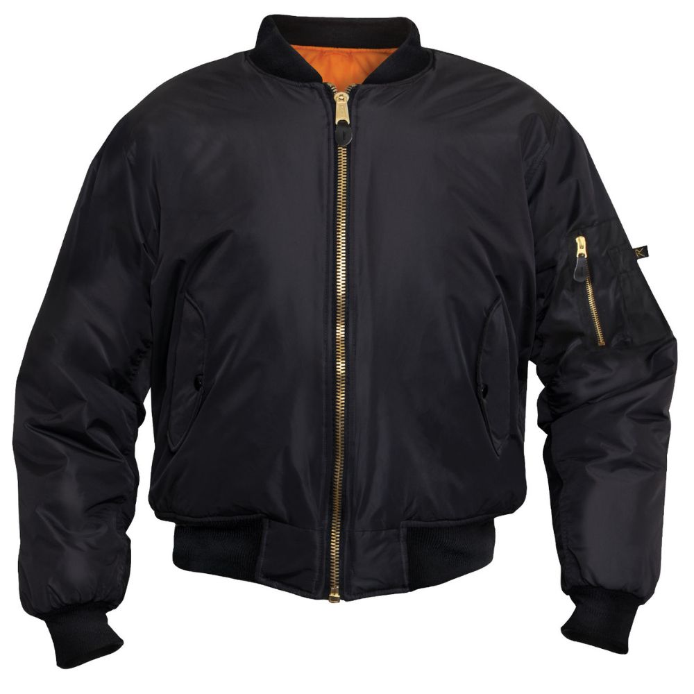 Rothco Enhanced Nylon MA-1 Flight Jacket (Black)