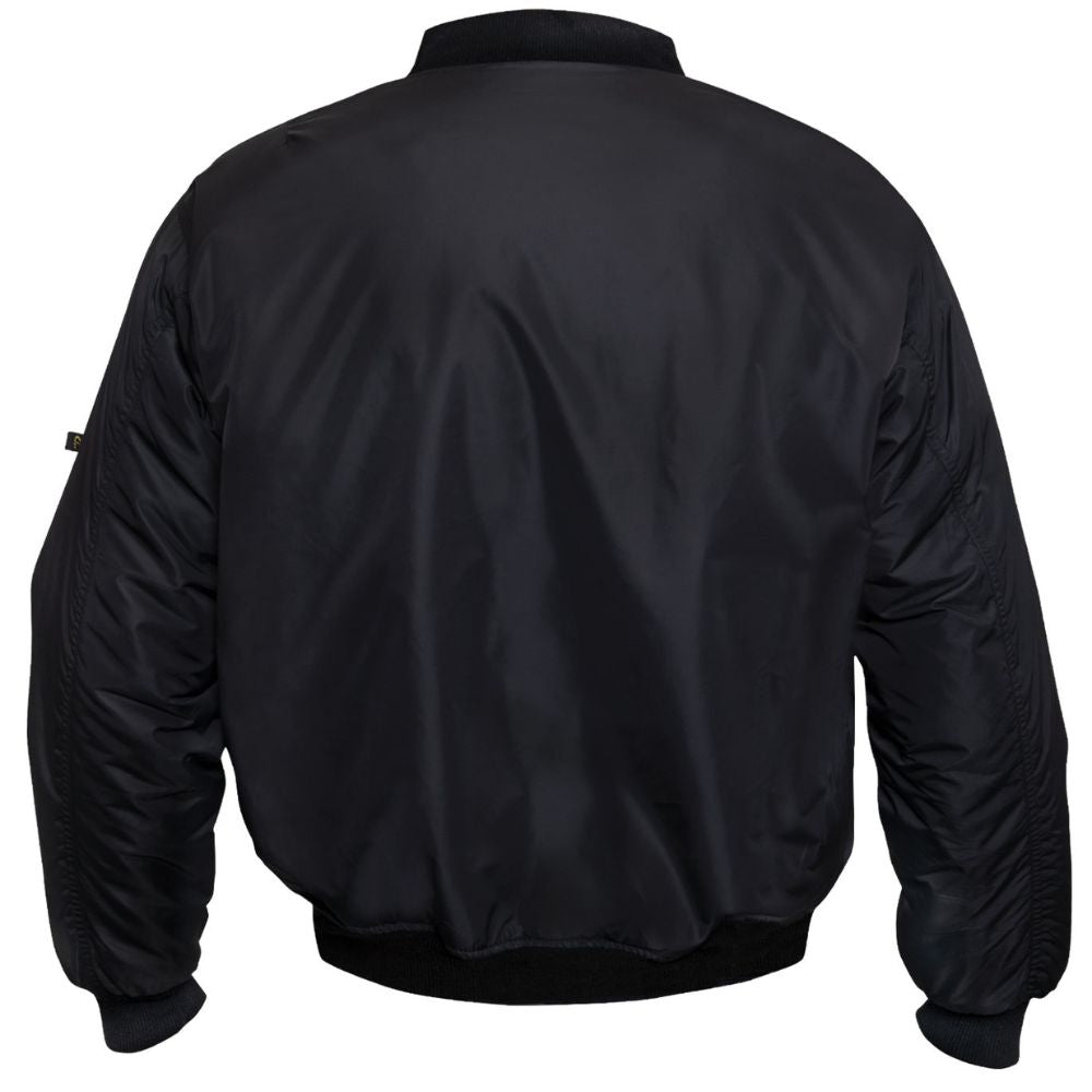 Rothco Enhanced Nylon MA-1 Flight Jacket (Black)