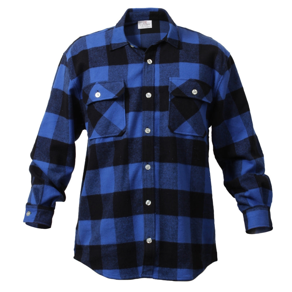 Rothco Extra Heavyweight Buffalo Plaid Flannel Shirt (Blue Plaid) - 1