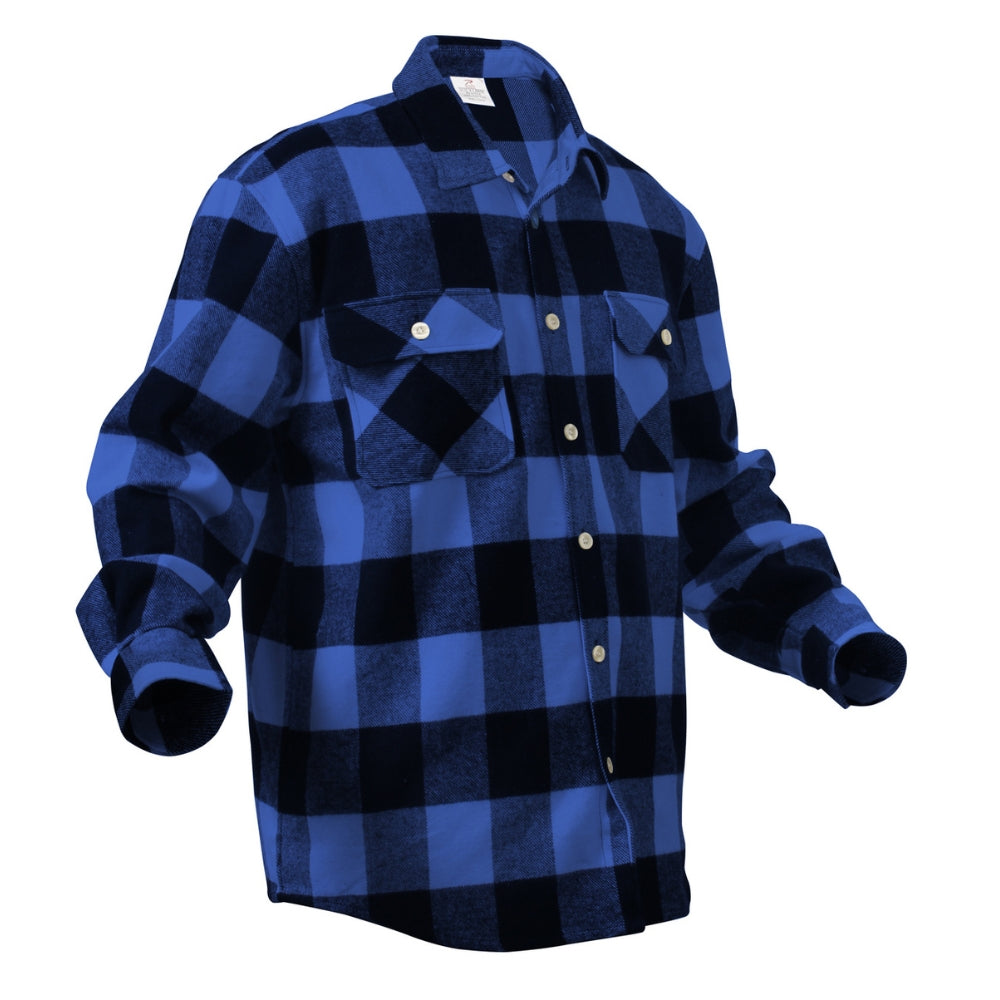 Rothco Extra Heavyweight Buffalo Plaid Flannel Shirt (Blue Plaid) - 2
