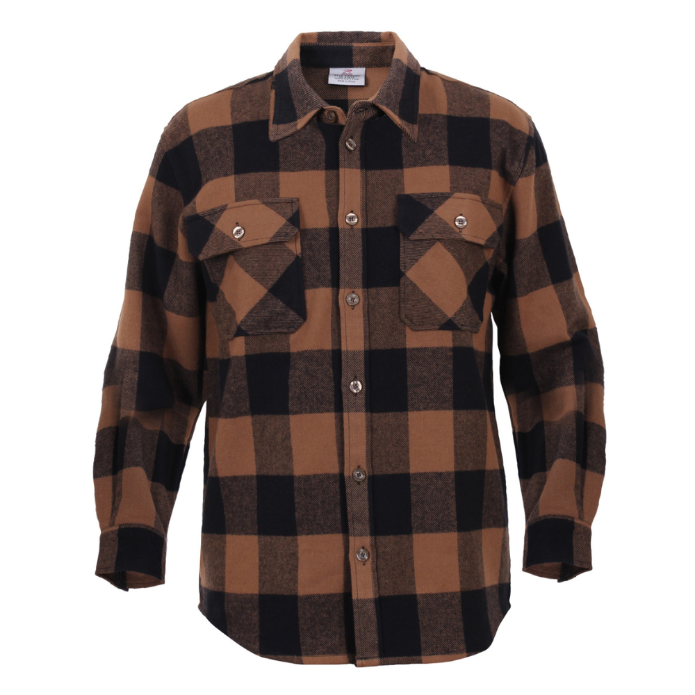 Rothco Extra Heavyweight Buffalo Plaid Flannel Shirt (Brown Plaid) - 1