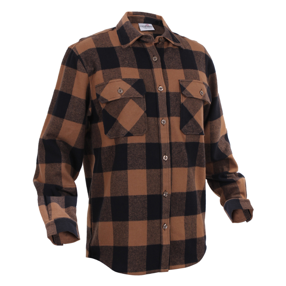Rothco Extra Heavyweight Buffalo Plaid Flannel Shirt (Brown Plaid) - 2