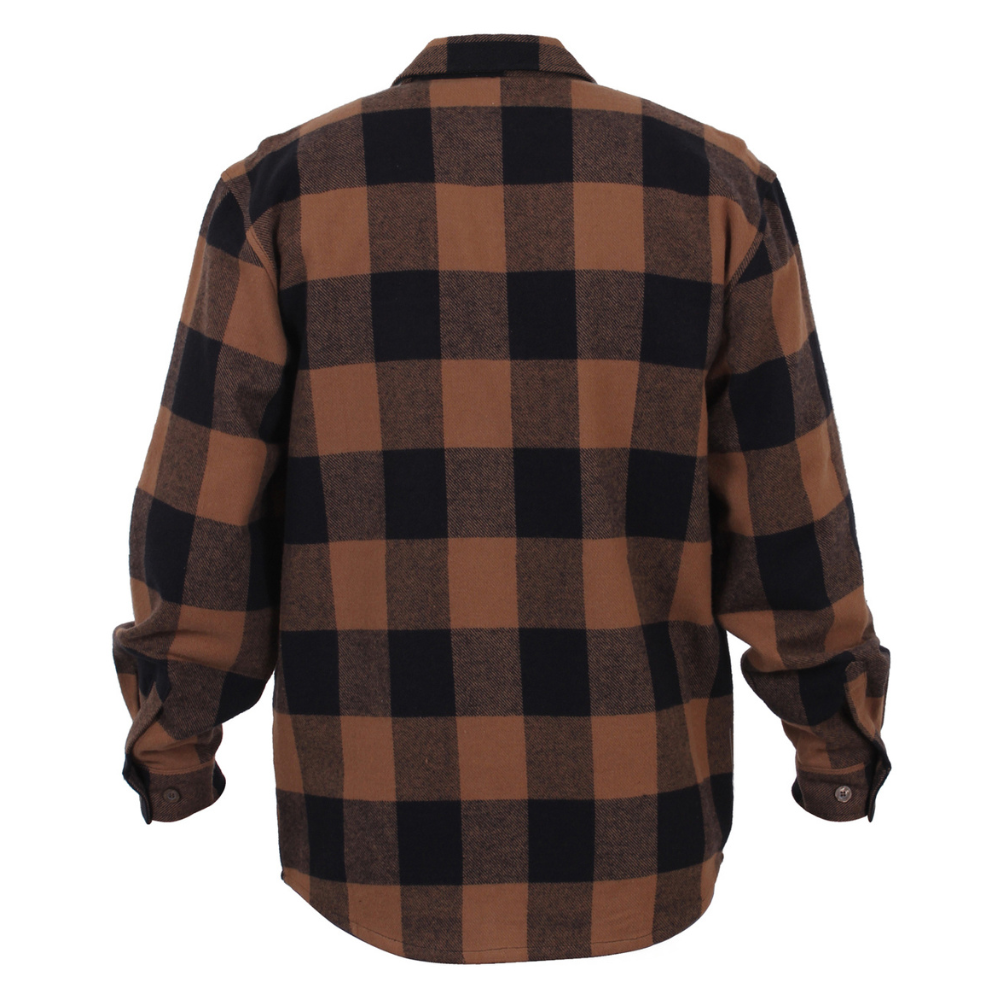 Rothco Extra Heavyweight Buffalo Plaid Flannel Shirt (Brown Plaid) - 4