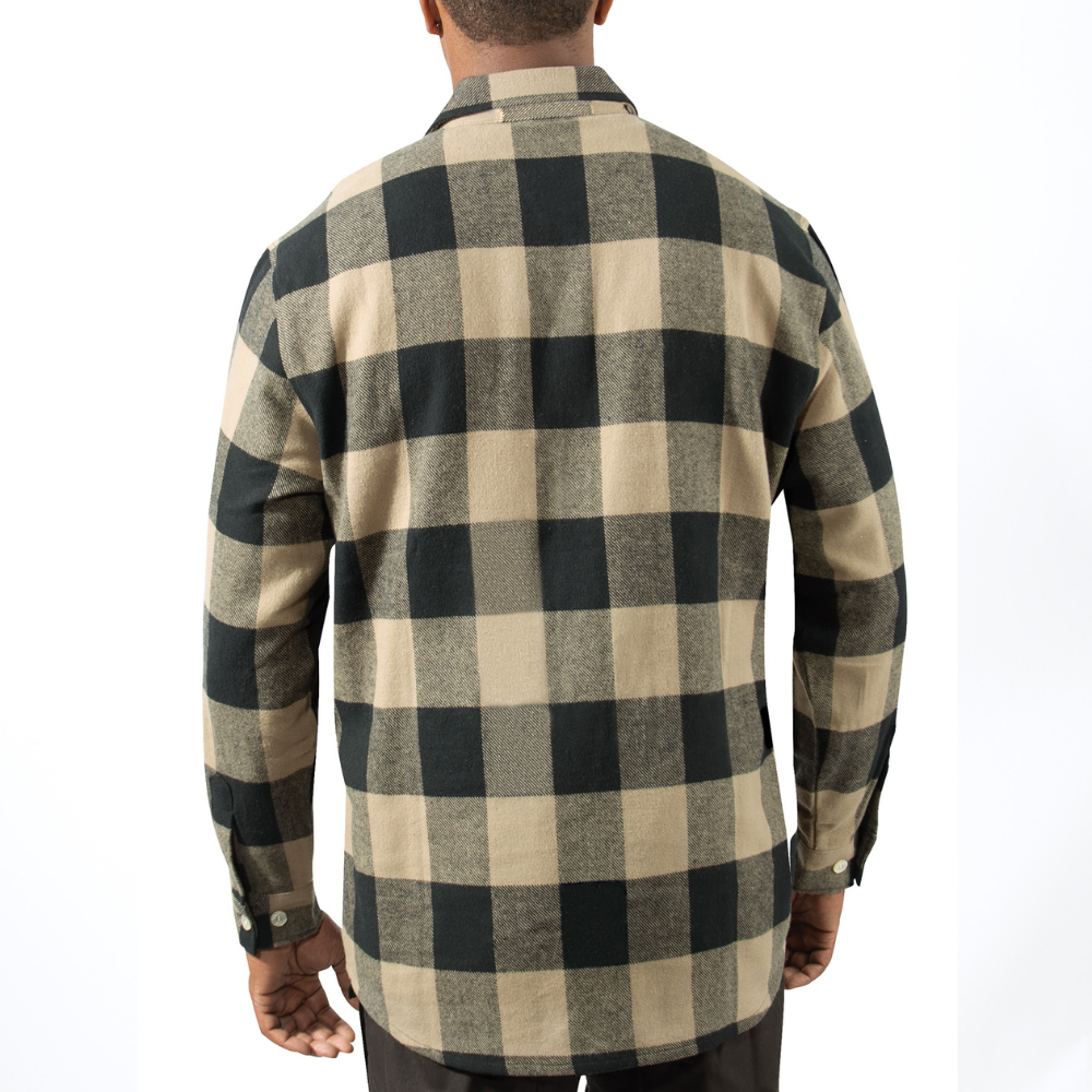 Rothco Extra Heavyweight Buffalo Plaid Flannel Shirt (Coyote Brown)