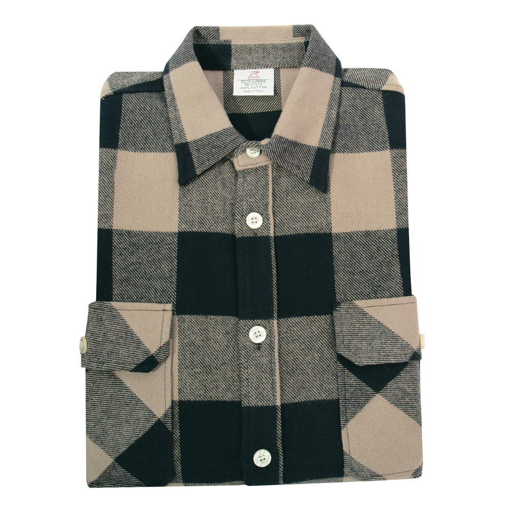 Rothco Extra Heavyweight Buffalo Plaid Flannel Shirt (Coyote Brown) - 5