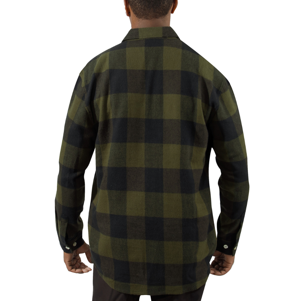 Rothco Extra Heavyweight Buffalo Plaid Flannel Shirt (Olive Drab Plaid) - 3