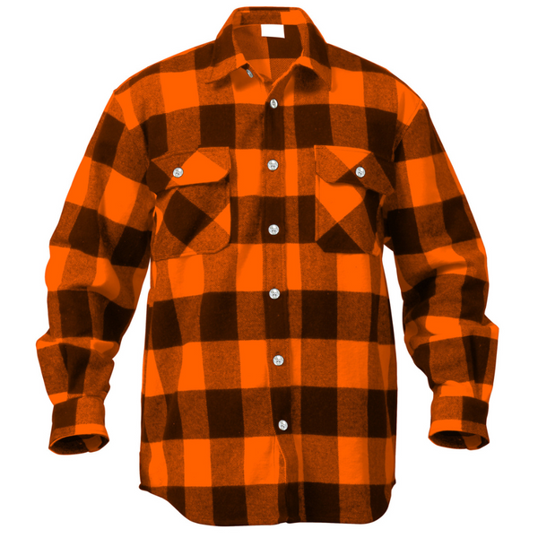 orange plaid dress shirt Stetson Brushed Twill Plaid Shirt