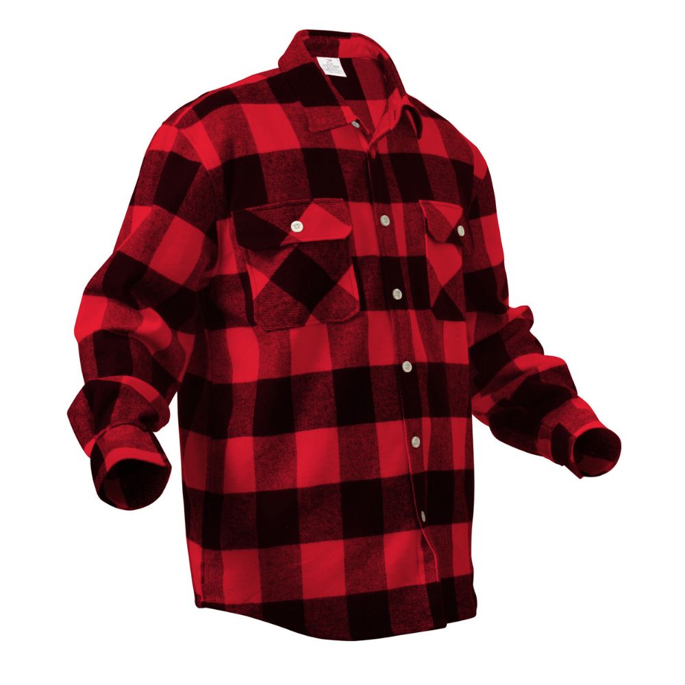 Rothco Extra Heavyweight Buffalo Plaid Flannel Shirt (Red Plaid) - 2