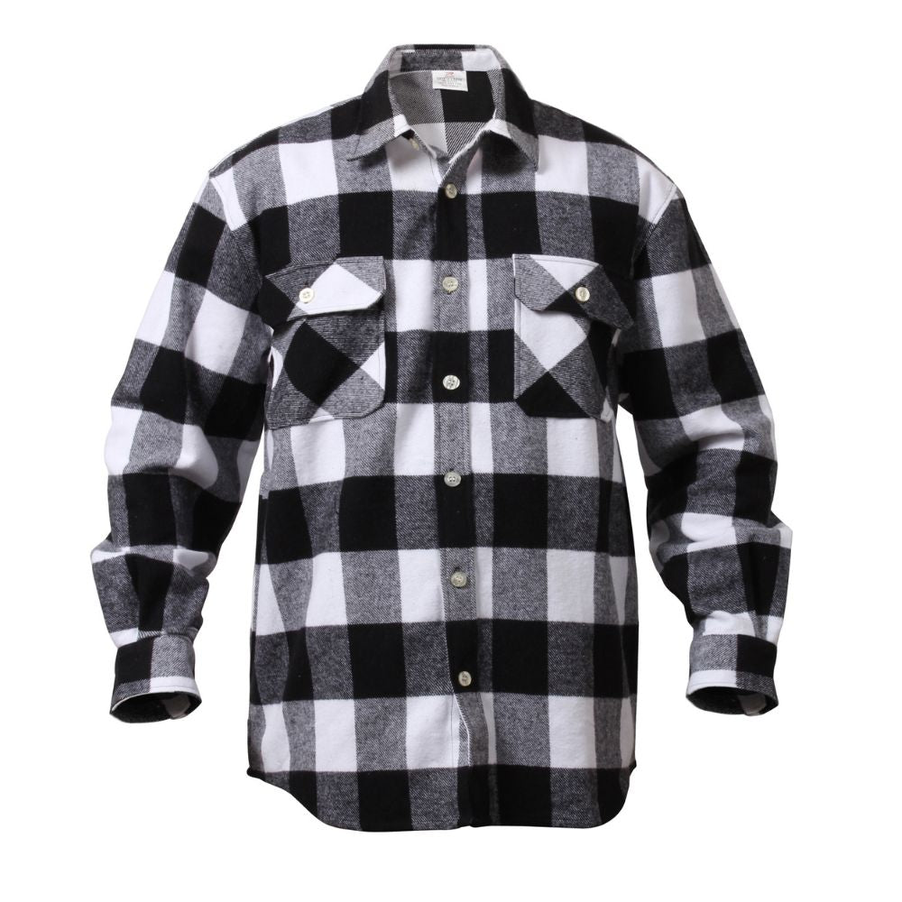 Rothco Extra Heavyweight Buffalo Plaid Flannel Shirt (White Plaid) - 1