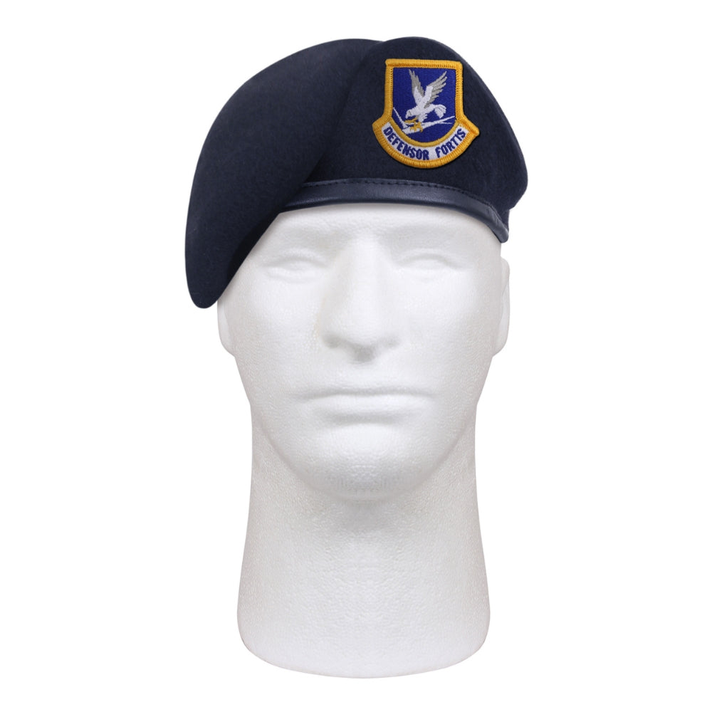 Rothco Inspection Ready Beret With USAF Flash - Midnight Navy Blue