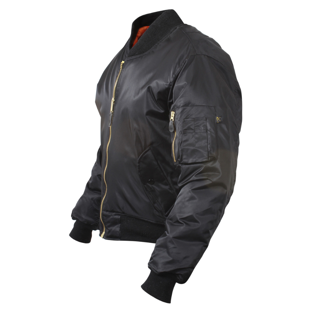 Rothco MA-1 Flight Jacket (Black) | All Security Equipment - 3