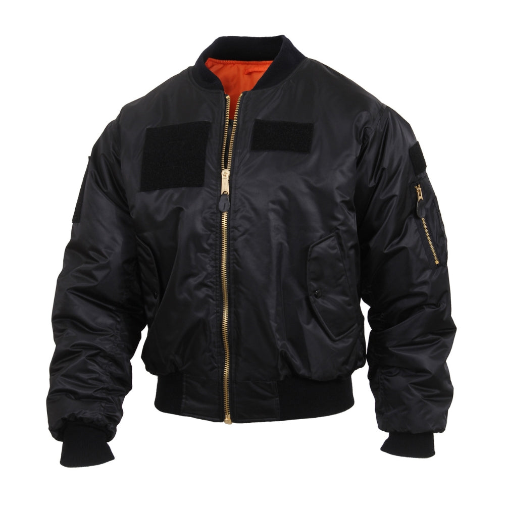 Rothco MA-1 Flight Jacket with Patches (Black) | All Security Equipment - 1