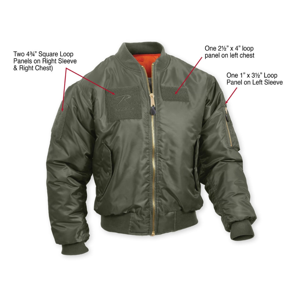 Rothco MA-1 Flight Jacket with Patches (Sage Green) - 4