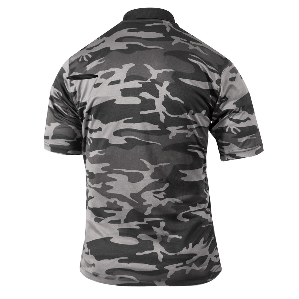 Rothco Moisture Wicking Polo Shirt (Black Camo) | All Security Equipment - 3