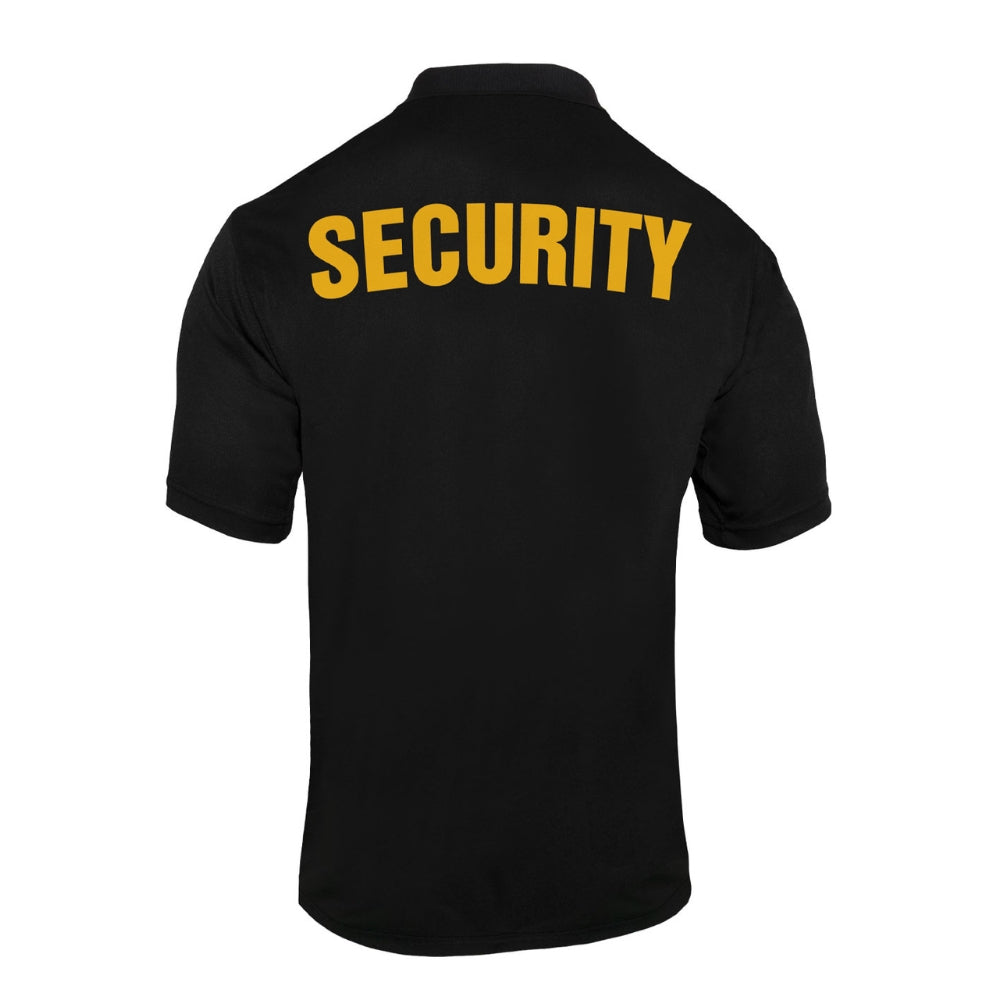 Rothco Moisture Wicking Security Polo Shirt (Black with Gold Lettering) - 2