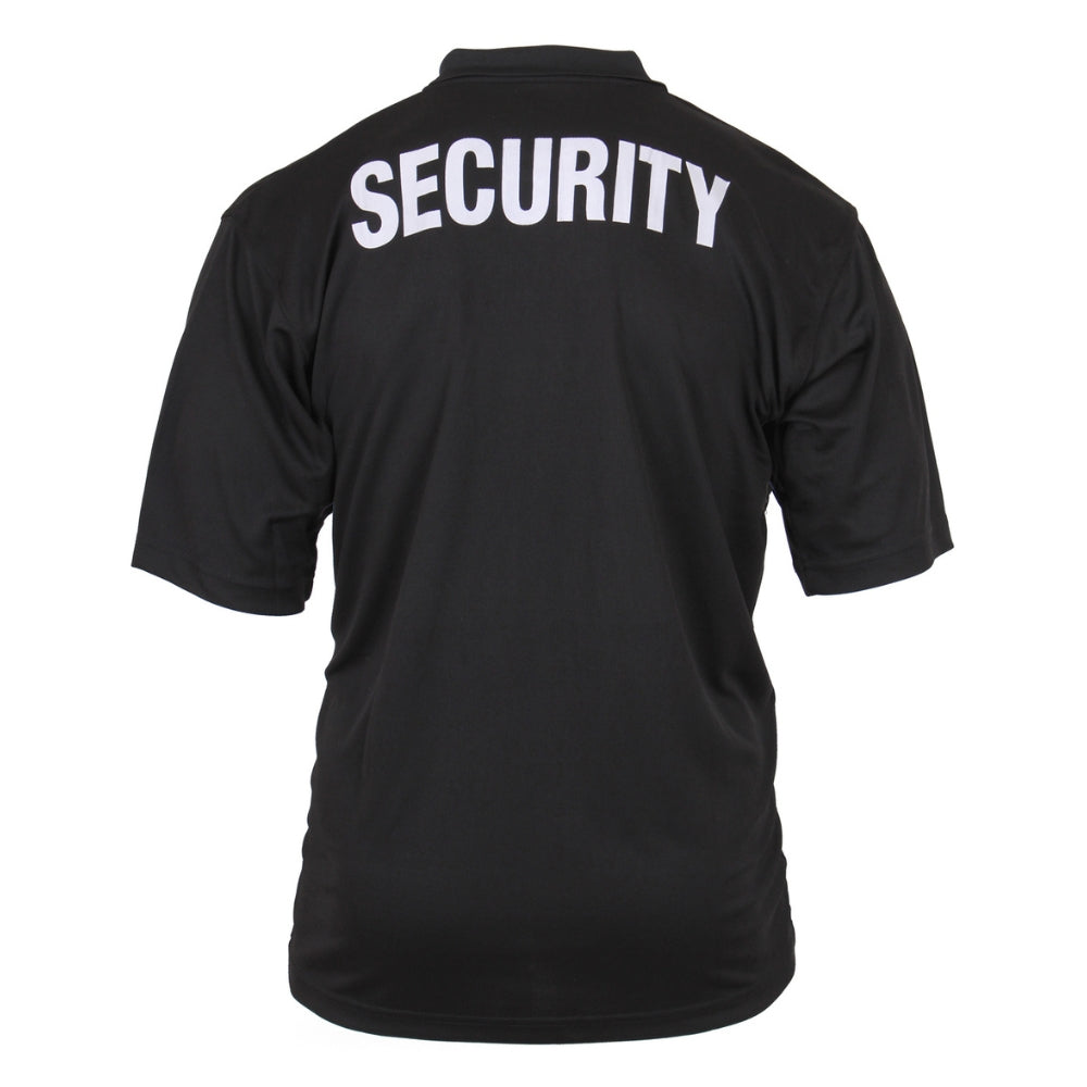 Rothco Moisture Wicking Security Polo Shirt (Black with White Lettering) - 2