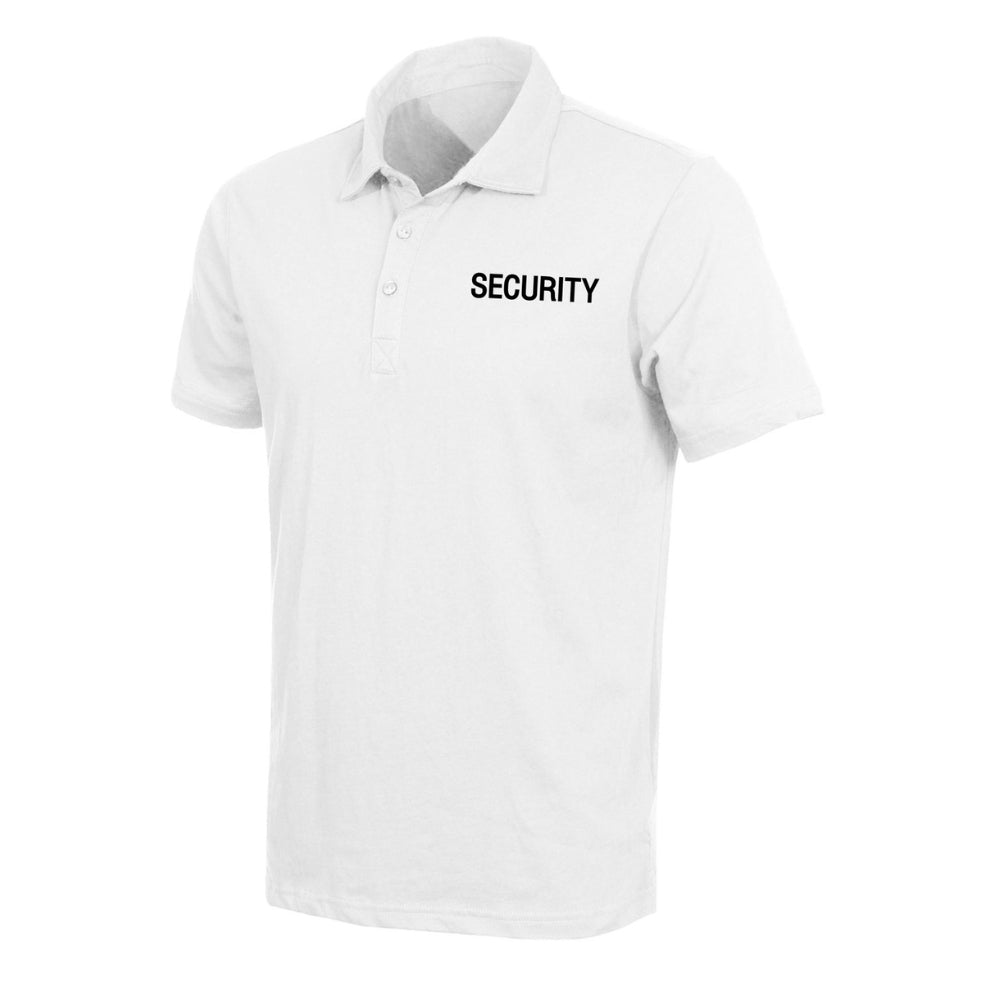 Rothco Moisture Wicking Security Polo Shirt (White with Black Lettering)
