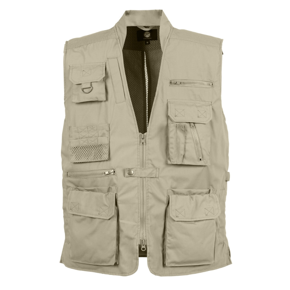 Concealed Carry Soft Shell Rothco Vest Khaki Black