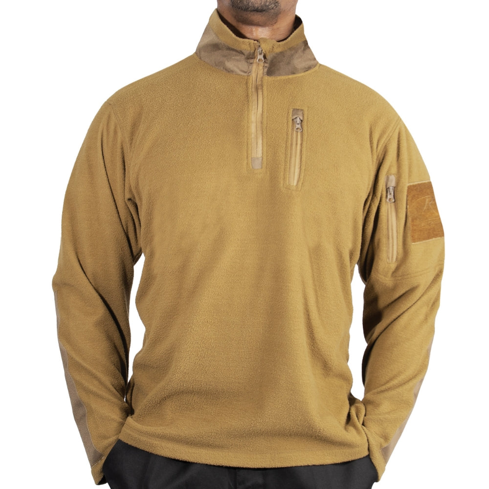 Rothco Quarter Zip Fleece Pullover (Coyote Brown) - 1