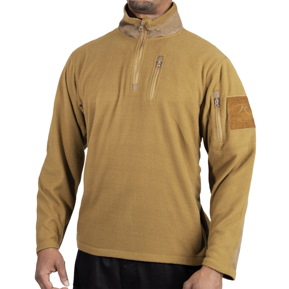 Rothco Quarter Zip Fleece Pullover (Coyote Brown) - 2