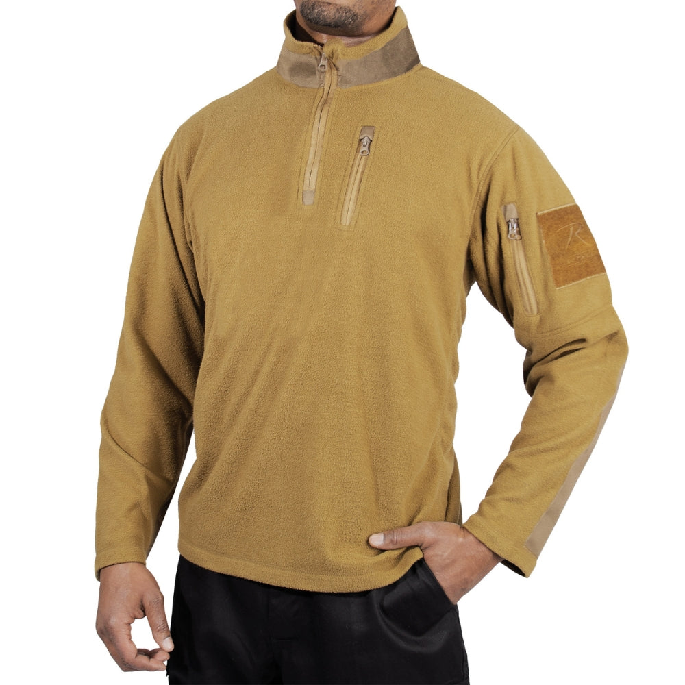 Rothco Quarter Zip Fleece Pullover (Coyote Brown) - 3