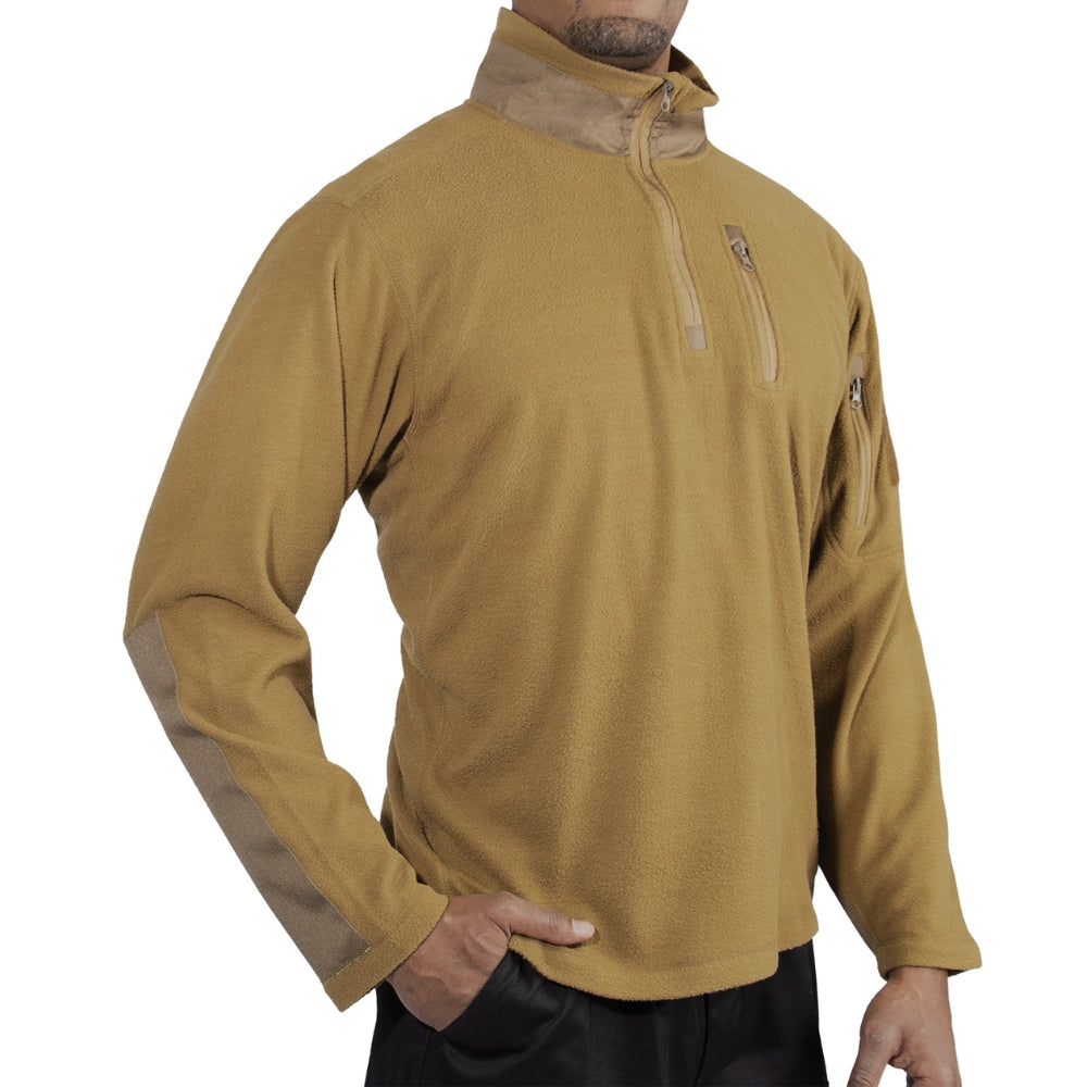 Rothco Quarter Zip Fleece Pullover (Coyote Brown) - 4