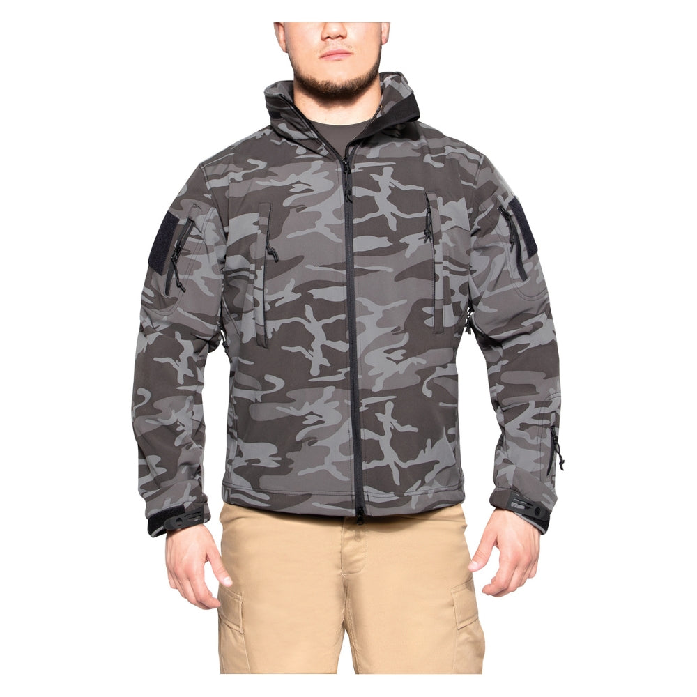 Rothco Special Ops Tactical Soft Shell Jacket (Black Camo) - 2