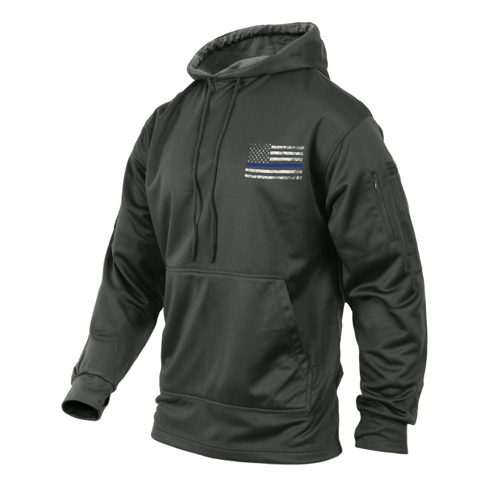 Rothco Thin Blue Line Concealed Carry Hoodie (Grey) - 1