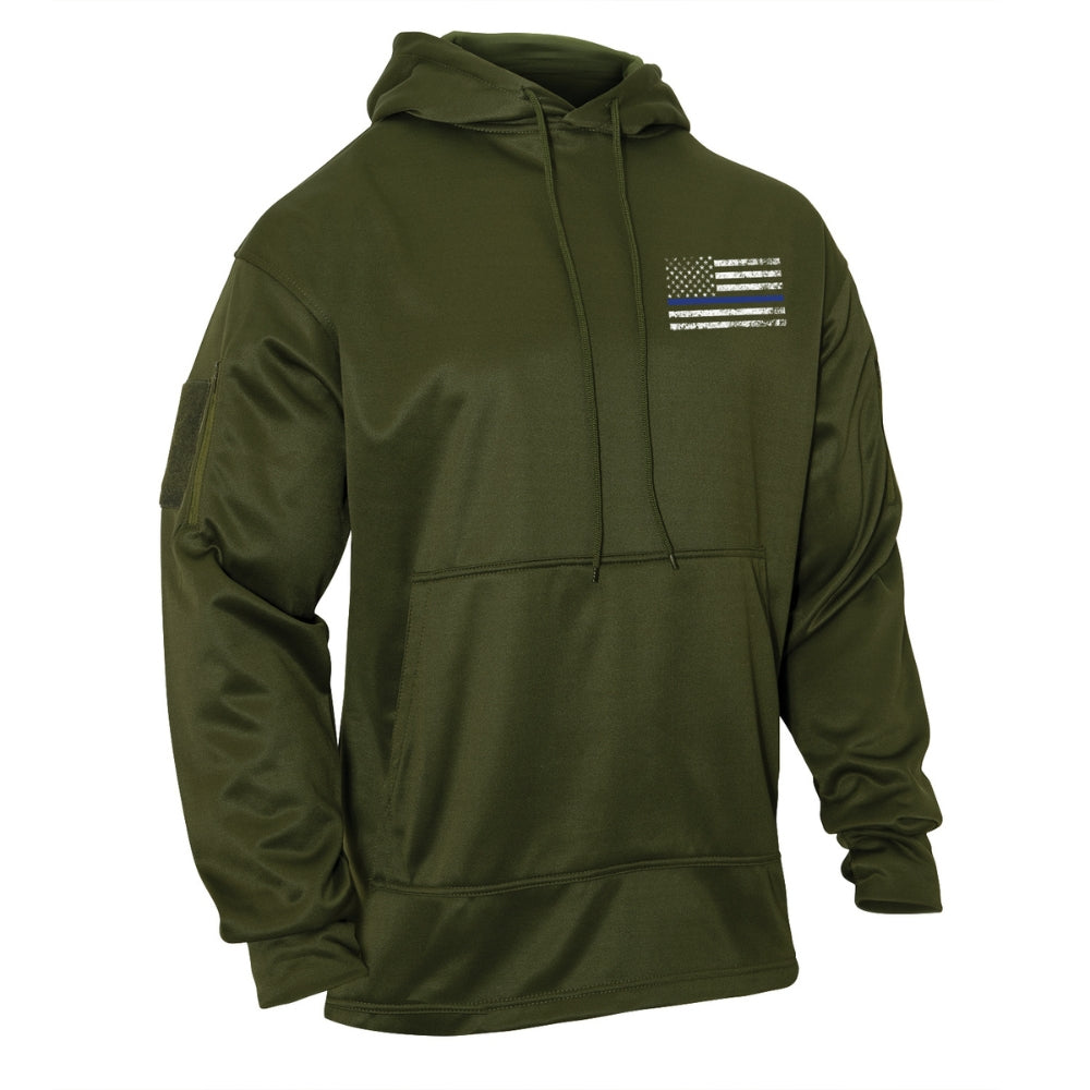 Rothco Thin Blue Line Concealed Carry Hoodie (Olive Drab) - 1