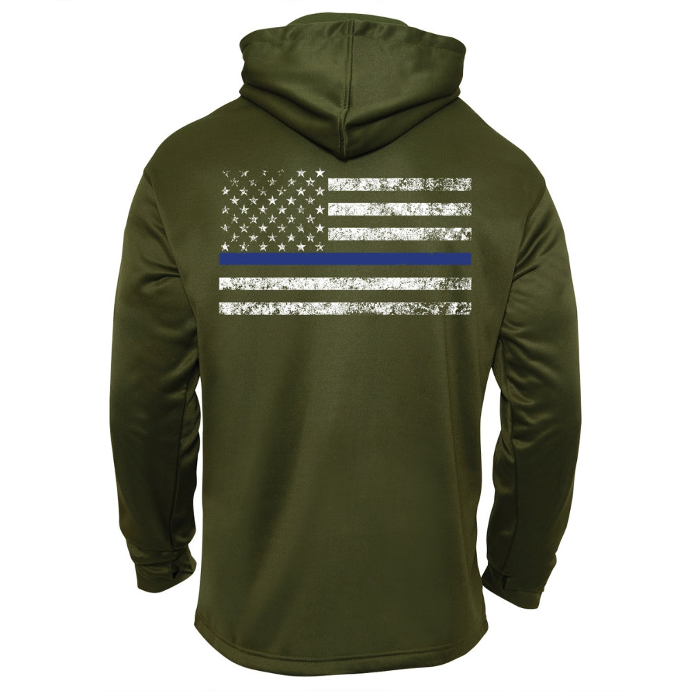 Rothco Thin Blue Line Concealed Carry Hoodie (Olive Drab) - 3