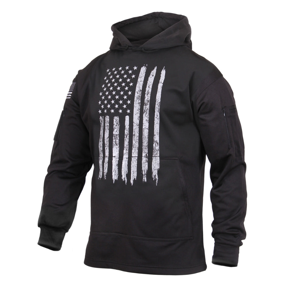 Rothco U.S. Flag Concealed Carry Hoodie (Black) | All Security Equipment - 1