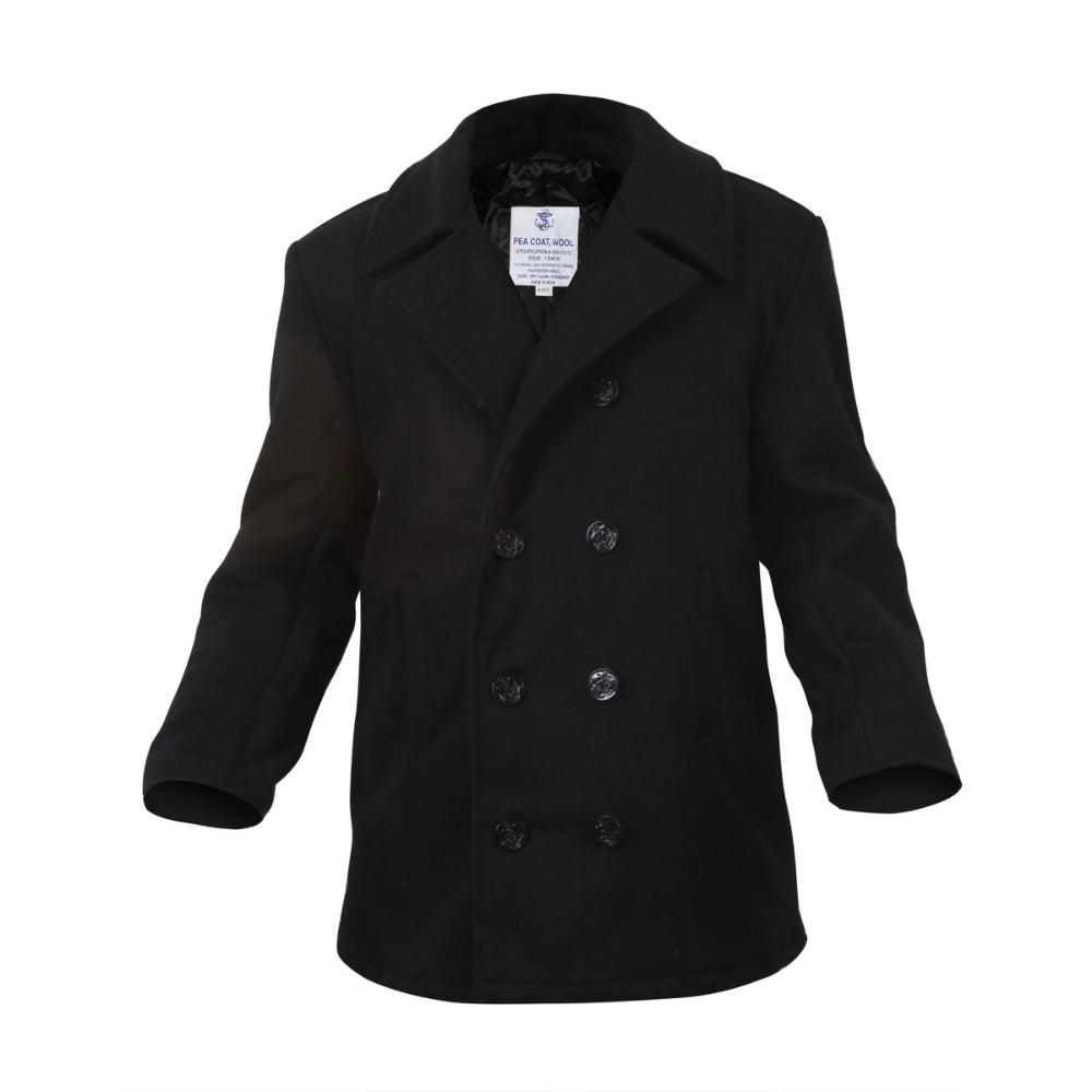 Rothco US Navy Type Pea Coat (Black) | All Security Equipment