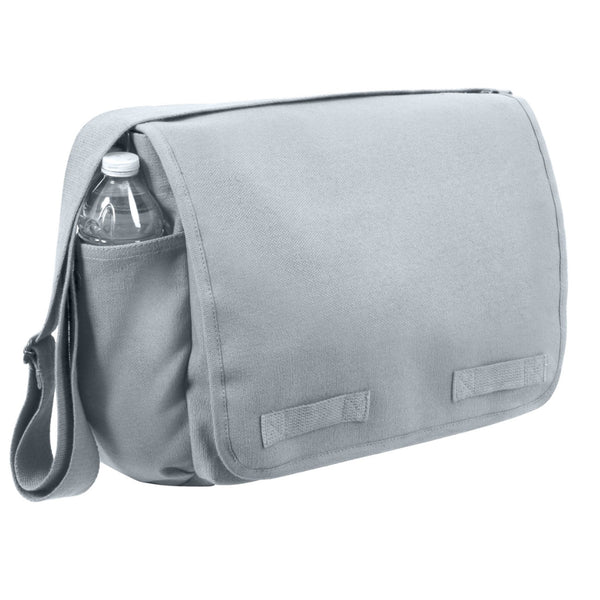 Grey canvas messenger bag clearance