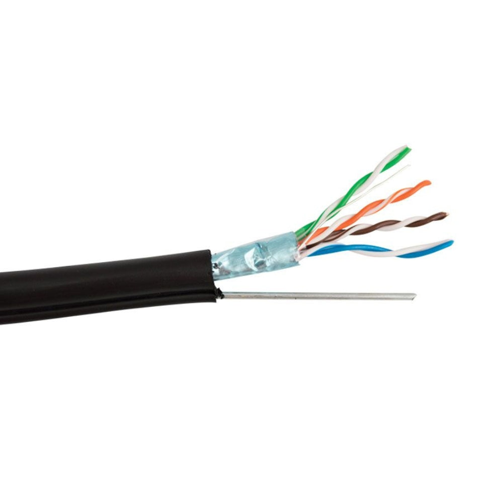 SCP CAT5E Shielded Aerial with Messenger Cable Black 1000ft. CAT5E-AER