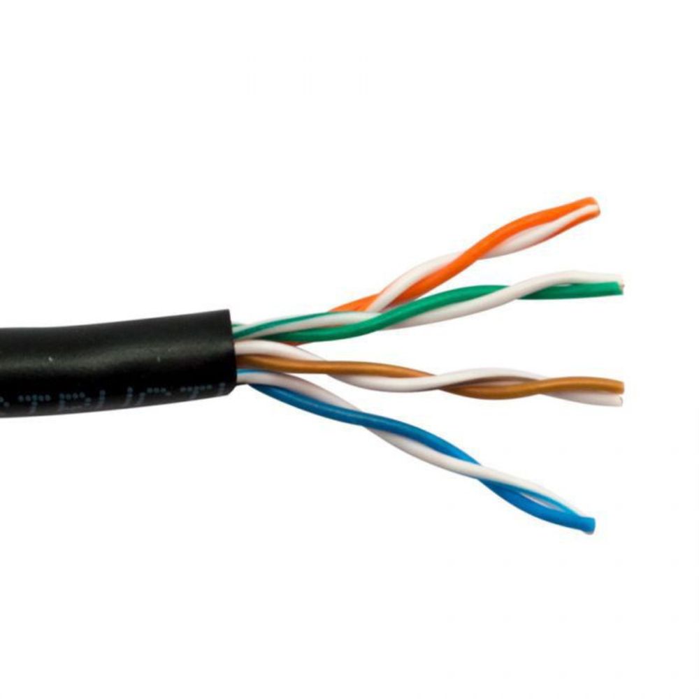 SCP CAT5E Unshielded Direct Burial Cable Black 1000 ft. CAT5E-IN/OUT