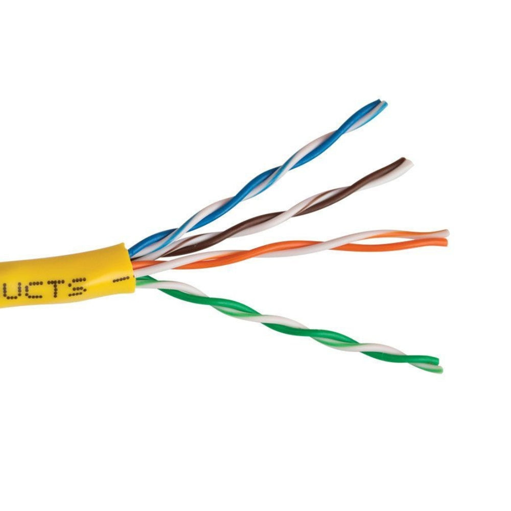 SCP CAT5E Unshielded Cable Yellow 1000 ft Heavy Duty Box CAT5E-YL-HDBX