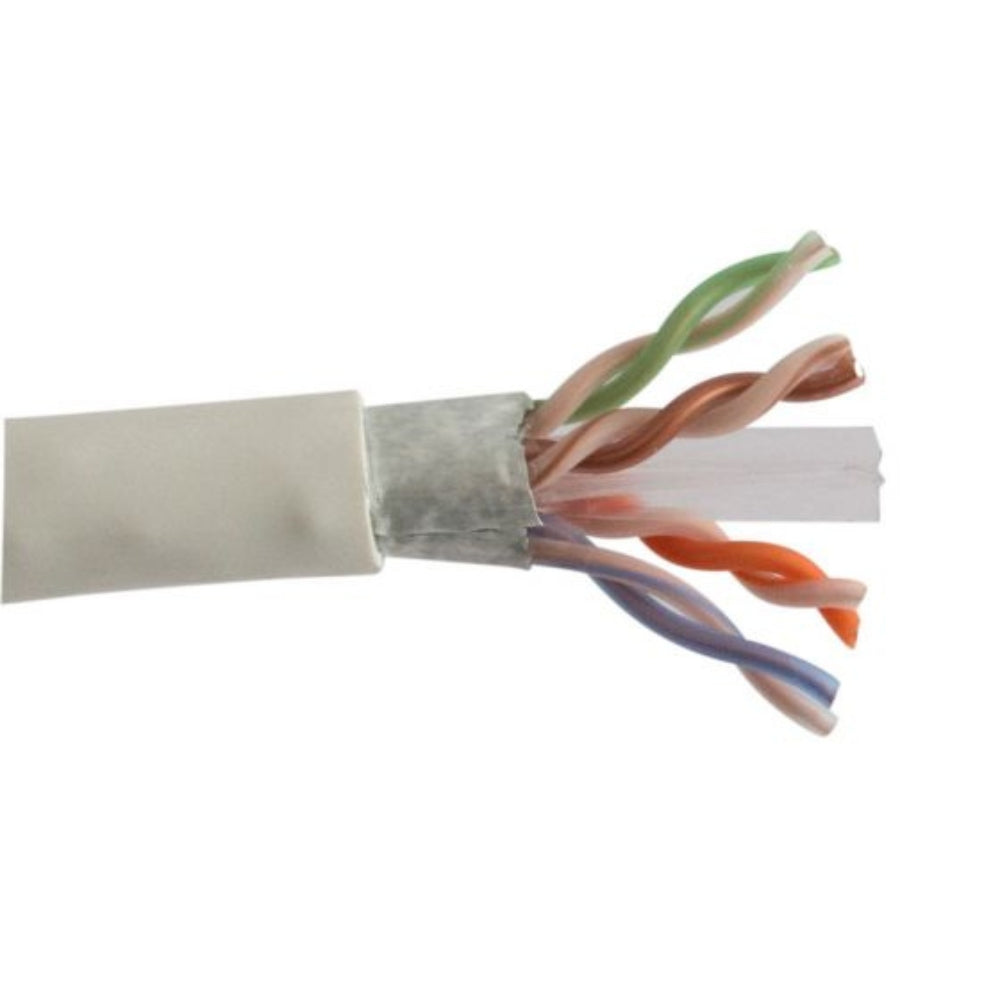 SCP CAT6 Shielded F/UTP Cable Plenum White 1000 ft. Spool CAT6SHP-WT