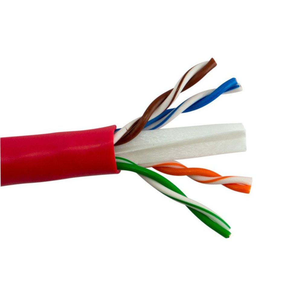 SCP CAT6 Unshielded Cable PVC Red (1000 ft. Box) CAT6-RD-ETL