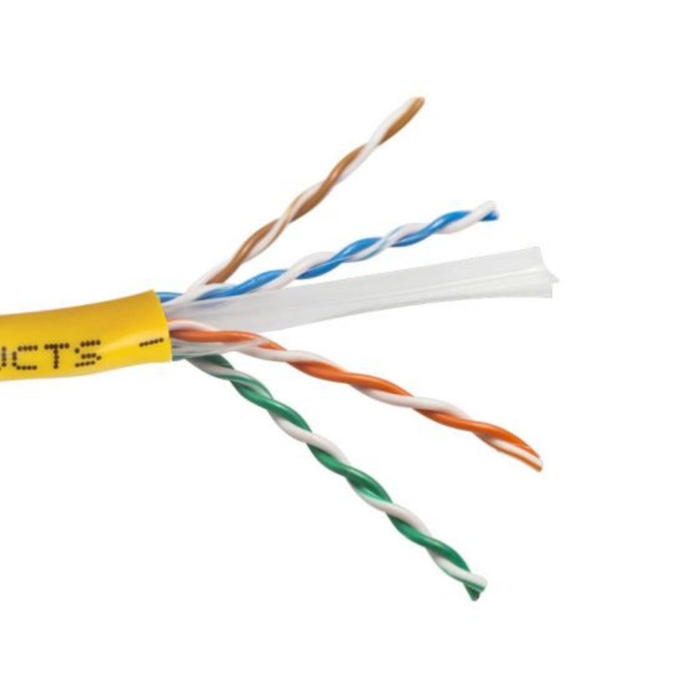 SCP CAT6A Unshielded UTP Cable PVC Yellow (1000 ft. Spool) CAT6A-YL