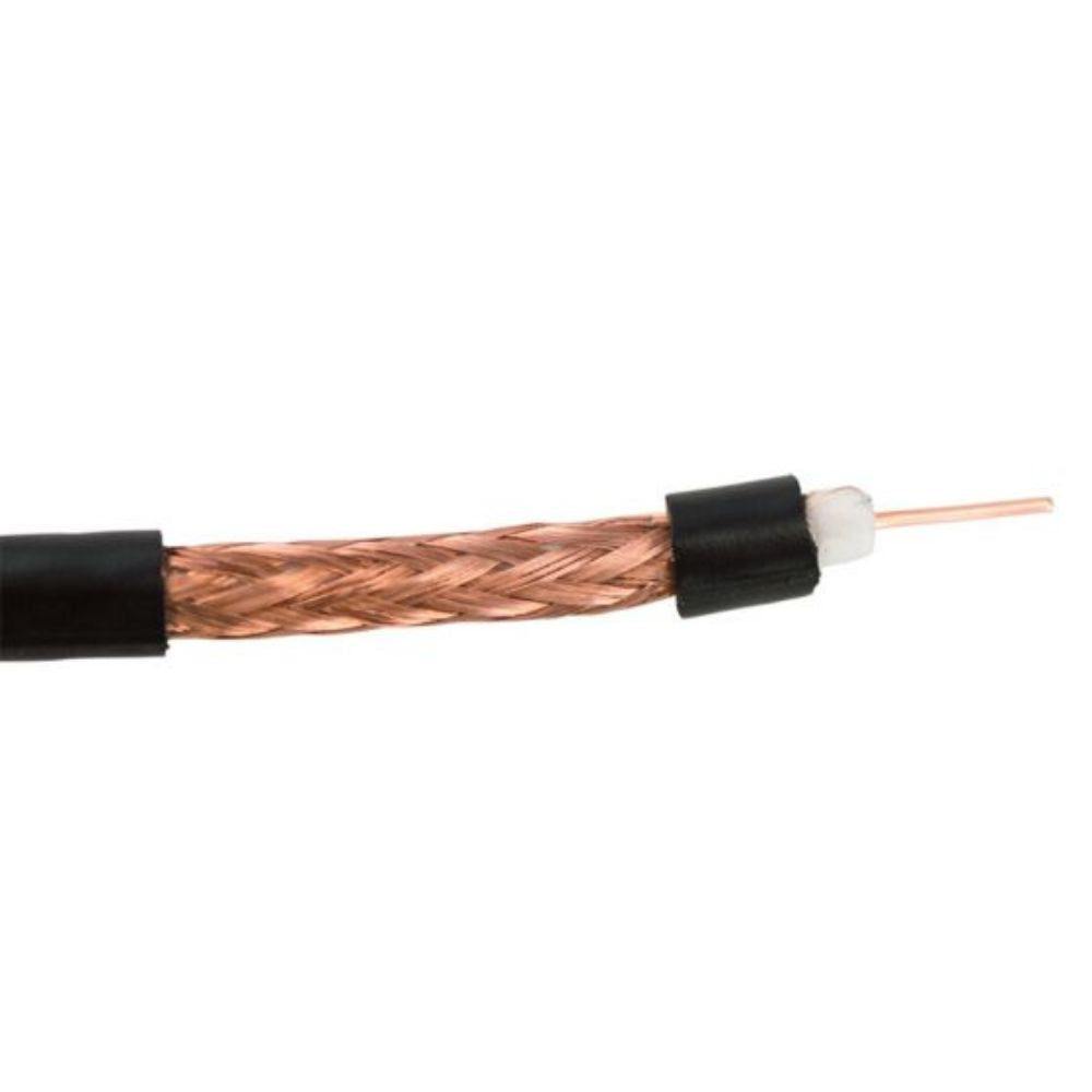 SCP RG59/U CCA Braid Coaxial Cable PVC Black 1000ft. RG59/U-CCA-BK-RIB