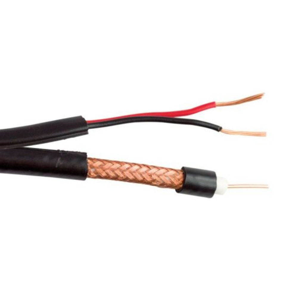 SCP RG6/U 95% Coaxial Siamese Cable PVC Black 500 ft. RG6/U95-S-BK-500