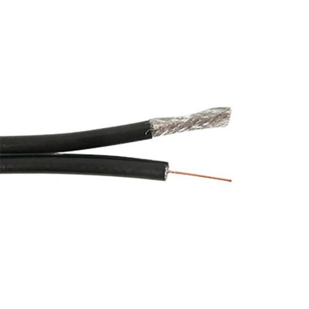 SCP RG6/U Dual Siamese Coaxial Cable Black 500 ft. RG6/U-S-CCS-BK-RIB