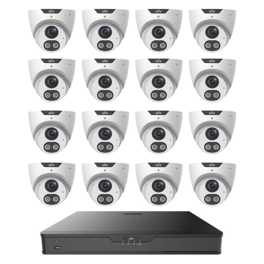 UNV 16 Channel 8MP IP Camera System with LED and Alarm 8MPTLED1628