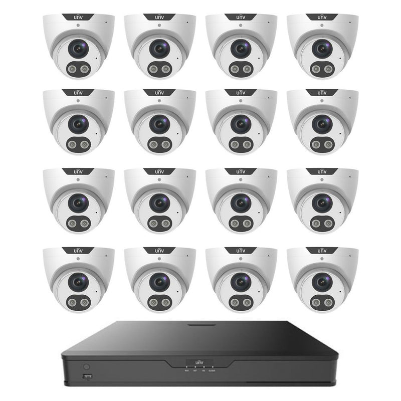 UNV 16 Channel 8MP IP Camera System with LED and Alarm 8MPTLED1640
